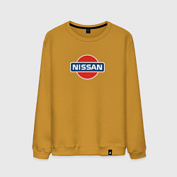 Свитшот хлопковый мужской Nissan avto brend, цвет: горчичный