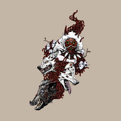 Свитшот хлопковый мужской Принцесса Мононоке оборотень, цвет: миндальный — фото 2