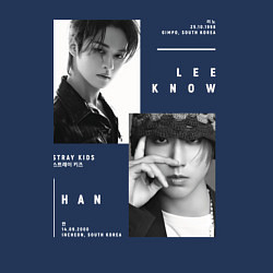 Свитшот хлопковый мужской Stray kids Minsung Lee know Han, цвет: тёмно-синий — фото 2