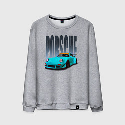 Свитшот хлопковый мужской Porsche 911 винтажный немецкий автомобиль, цвет: меланж
