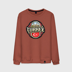 Свитшот хлопковый мужской Турция, цвет: кирпичный
