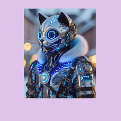 Свитшот хлопковый мужской Cyber cat - ai art fantasy, цвет: лаванда — фото 2