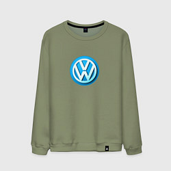 Свитшот хлопковый мужской Volkswagen logo blue, цвет: авокадо