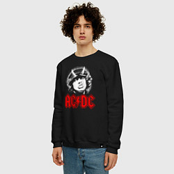 Свитшот хлопковый мужской ACDC Angus Young rock, цвет: черный — фото 2
