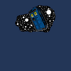 Свитшот хлопковый мужской Тардис и звёзды, цвет: тёмно-синий — фото 2