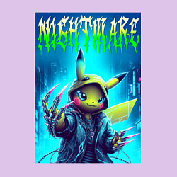 Свитшот хлопковый мужской Pikachu - nightmare ai art fantasy, цвет: лаванда — фото 2