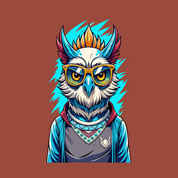 Свитшот хлопковый мужской Современная сова, цвет: кирпичный — фото 2