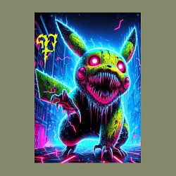 Свитшот хлопковый мужской Pikachu - nightmare ai art fantasy, цвет: авокадо — фото 2