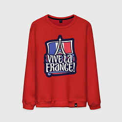 Свитшот хлопковый мужской Viva la France, цвет: красный