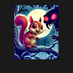 Свитшот хлопковый мужской Милая пушистая лесная белочка - ужас, цвет: черный — фото 2