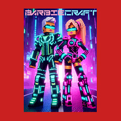 Свитшот хлопковый мужской Barbie and Minecraft - collaboration, цвет: красный — фото 2