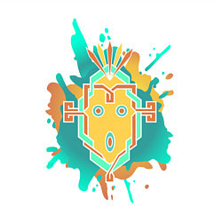 Свитшот хлопковый мужской Кричащая маска, цвет: белый — фото 2