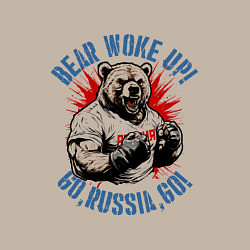 Свитшот хлопковый мужской Медведь проснулся, цвет: миндальный — фото 2