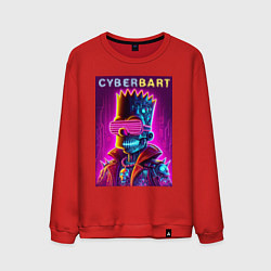 Мужской свитшот Cyber Bart - neon glow ai art fantasy