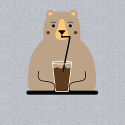 Свитшот хлопковый мужской Мишка пьёт напиток, цвет: меланж — фото 2