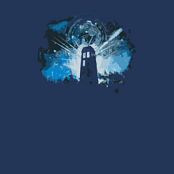 Свитшот хлопковый мужской Tardis light, цвет: тёмно-синий — фото 2