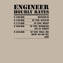 Свитшот хлопковый мужской Engineer hourly rates, цвет: миндальный — фото 2