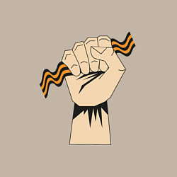 Свитшот хлопковый мужской День победы - 9 мая: Георгиевская ленточка, цвет: миндальный — фото 2