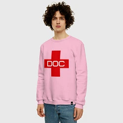 Свитшот хлопковый мужской Доктор, цвет: светло-розовый — фото 2