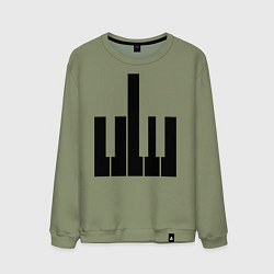 Свитшот хлопковый мужской Fuck your music!, цвет: авокадо