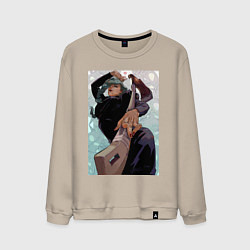 Свитшот хлопковый мужской Магическая битва Маки Дзэнин, цвет: миндальный