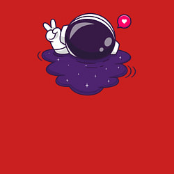 Свитшот хлопковый мужской Любовь из космоса - peace v, цвет: красный — фото 2