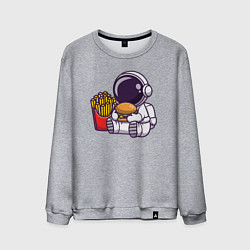 Свитшот хлопковый мужской Голодный космонавт, цвет: меланж