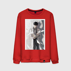 Свитшот хлопковый мужской Всеведущий читатель Ким Докча, цвет: красный