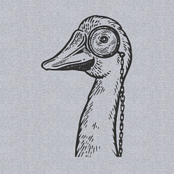 Свитшот хлопковый мужской Гусь в монокле, цвет: меланж — фото 2