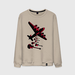 Свитшот хлопковый мужской Гитарный дождь, цвет: миндальный