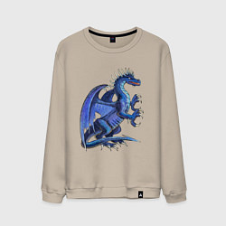 Свитшот хлопковый мужской Azure dragon, цвет: миндальный