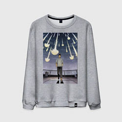 Свитшот хлопковый мужской Кайдзю номер восемь Кафка Хибино звездопад, цвет: меланж