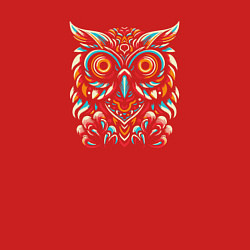 Свитшот хлопковый мужской Декоративная орнаментальная сова, цвет: красный — фото 2