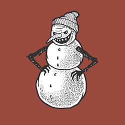 Свитшот хлопковый мужской Злобный снеговик, цвет: кирпичный — фото 2