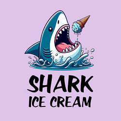 Свитшот хлопковый мужской Shark ice cream - ai art, цвет: лаванда — фото 2