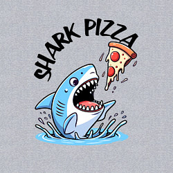 Свитшот хлопковый мужской Shark pizza - ai art fantasy, цвет: меланж — фото 2