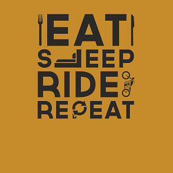 Свитшот хлопковый мужской Eat sleep ride repeat, цвет: горчичный — фото 2