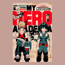 Свитшот хлопковый мужской Моя геройская академия Кацуки Бакуго коллаж Идзуку, цвет: пыльно-розовый — фото 2