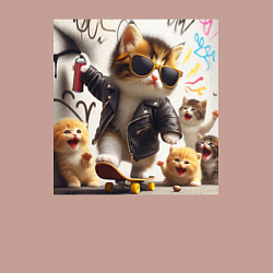 Свитшот хлопковый мужской Кумир среди котят - граффити, цвет: пыльно-розовый — фото 2