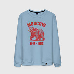 Мужской свитшот Город Москва 1147 год медведь ретро стиль