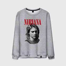 Свитшот хлопковый мужской Nirvana kurt donald cobain, цвет: меланж