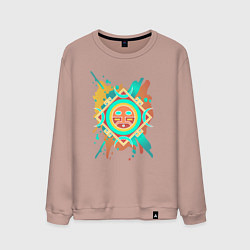 Свитшот хлопковый мужской Загадочная маска, цвет: пыльно-розовый