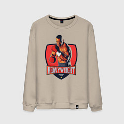 Свитшот хлопковый мужской Heavyweight boxing gym, цвет: миндальный