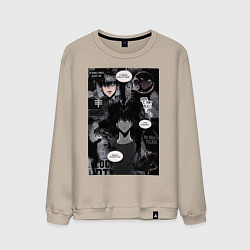 Свитшот хлопковый мужской Поднятие уровня в одиночку Джину Сон коллаж, цвет: миндальный