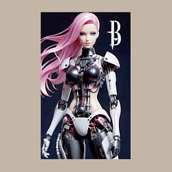 Свитшот хлопковый мужской Cyber Barbie - ai art future, цвет: миндальный — фото 2