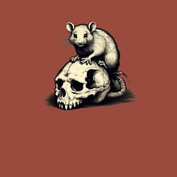 Свитшот хлопковый мужской Rat on skull, цвет: кирпичный — фото 2