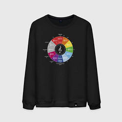 Мужской свитшот Квинтовый круг - цветной слух Скрябина, Римского-К