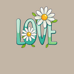 Свитшот хлопковый мужской Любовь и ромашки, цвет: миндальный — фото 2