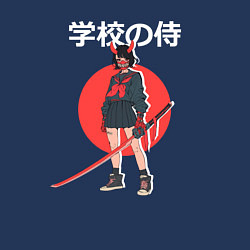 Свитшот хлопковый мужской Девочка демон, цвет: тёмно-синий — фото 2