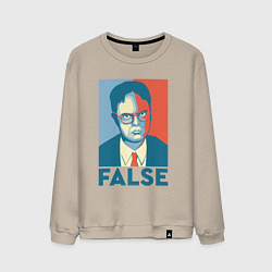 Свитшот хлопковый мужской Dwight false - офис, цвет: миндальный